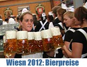 Oktoberfest 2012 - die Preisentwicklung bei den Getränken Bierpreise, Limonaden- und Tafelwasserpreise(Foto: Martin Schmitz)
